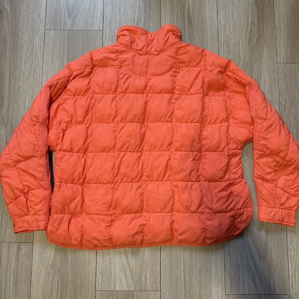 Free People Movement Pippa Packable Puffer Jacket Neon Coral Mango SZ Medium - Picture 13 of 15